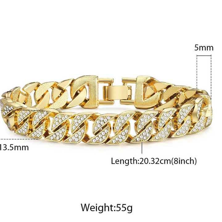 Pulsera cubana Miami Gold Curb