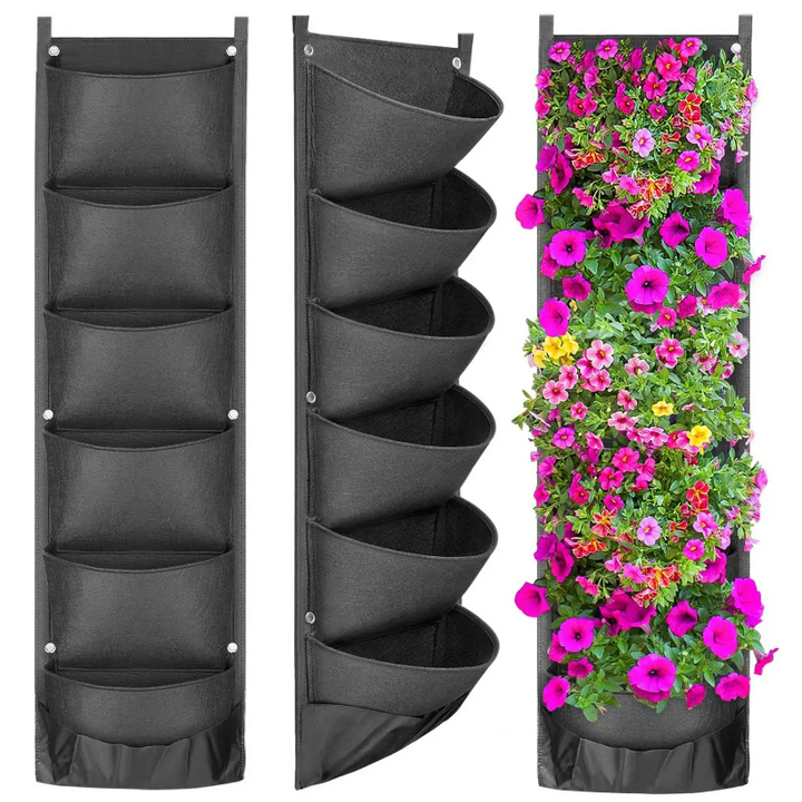 Macetas colgantes verticales para jardín