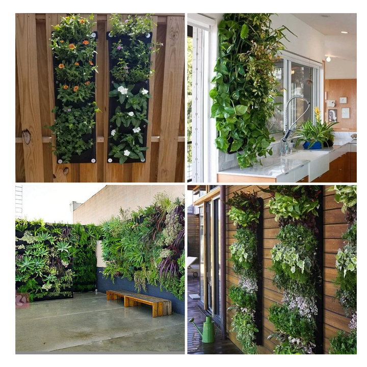 Macetas colgantes verticales para jardín