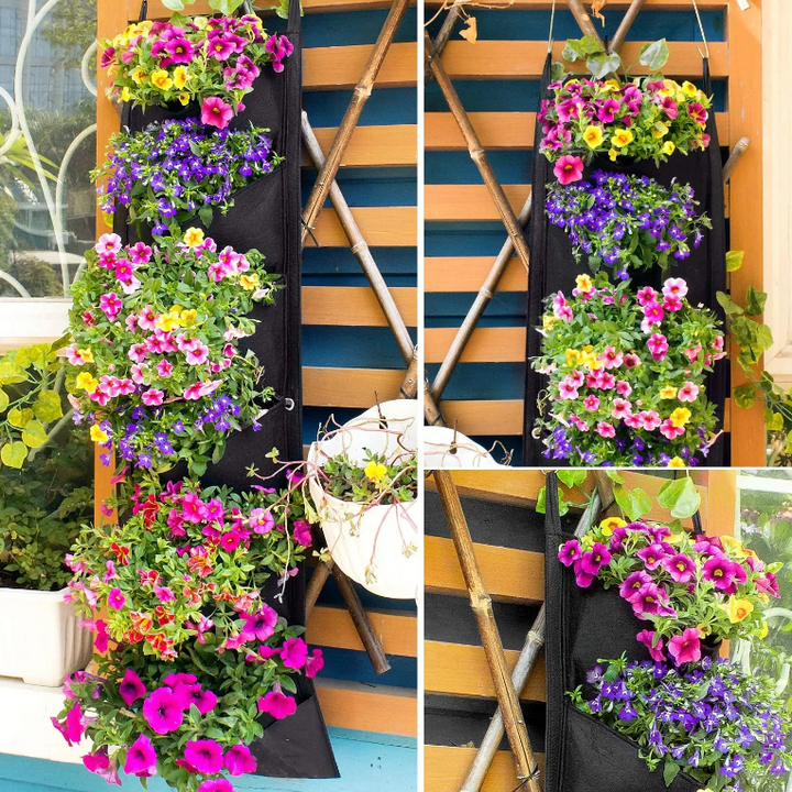 Macetas colgantes verticales para jardín
